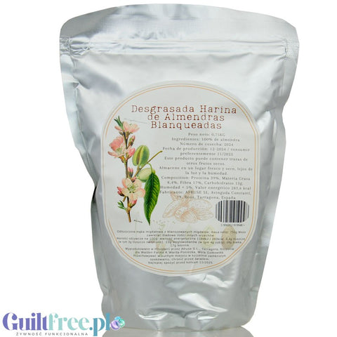Spanish skimmed almond flour 0.75KG from blanched almonds, 39g protein & 283kcal