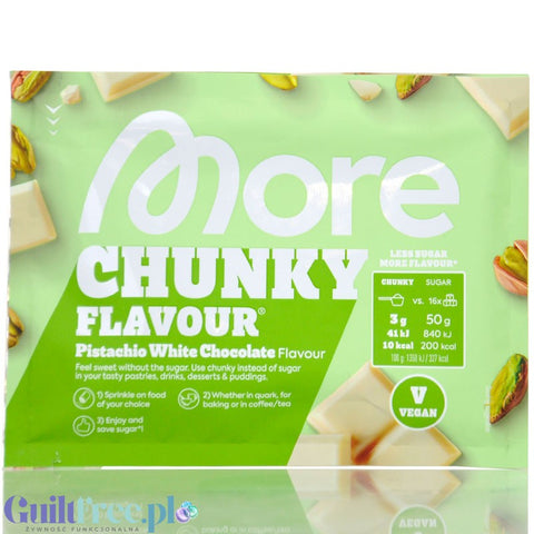 More Nutrition Chunky Flavor Pistachio White Chocolate 30g, aromat w proszku 10kcal, smak Biała Czekolada z Pistacją
