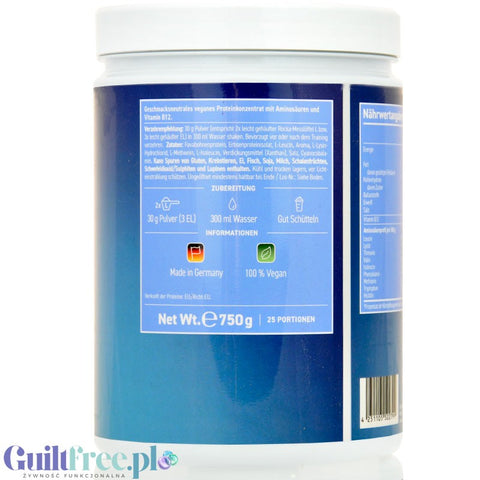 Rocka Nutrition NO WHEY PRO Pure 750g - tasteless unsweetened vegan protein supplement natural flavor.