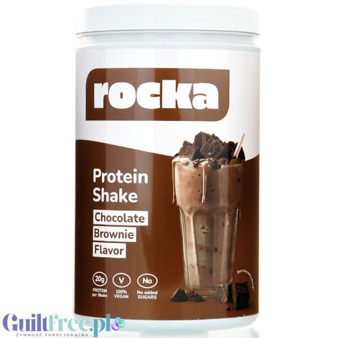 Rocka Nutrition Protein Shake Chocolate Brownie 0.9kg - vegan protein supplement 4 protein sources, gluten free