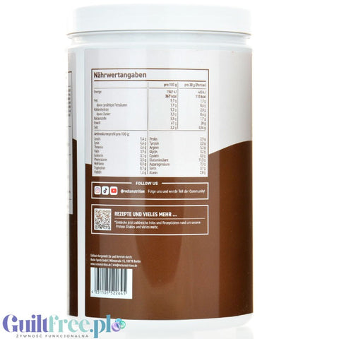 Rocka Nutrition Protein Shake Chocolate Brownie 0.9kg - vegan protein supplement 4 protein sources, gluten free