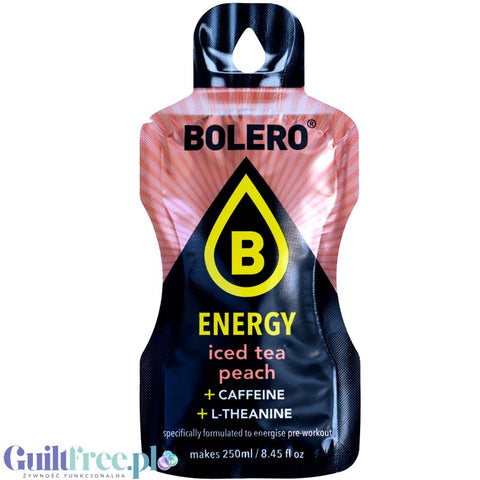 Bolero Drink Stevia Iced Tea Peach with caffeine and L-Theanine, instant, sachet 7g