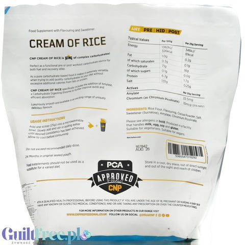 CNP Cream of Rice, Dough Lightful 2kg - sugar-free rice gruel, recovery workout meal with cookie flavor
