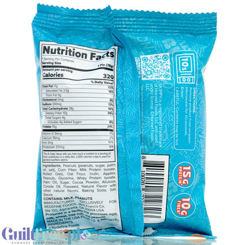 Redefine Oatmeal Protein Pie, Skippy Peanut Butter Chocolate - oatmeal giga protein pie with peanut butter