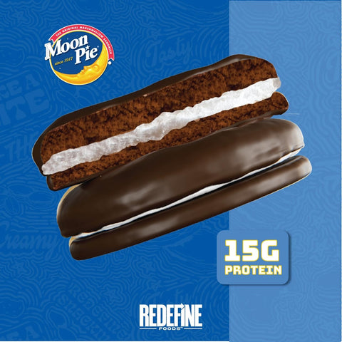 Redefine Protein Moon Pie, Chocolate - a giga protein cake with cream topping