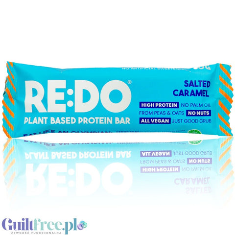 ReDo Plant Protein Bar Salted Caramel - a vegan protein bar without nuts, palm oil or sweeteners