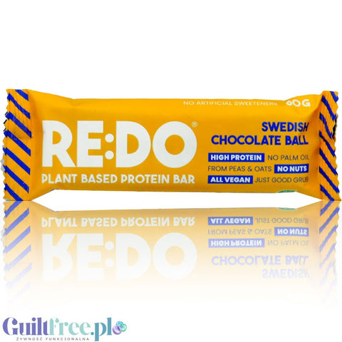 ReDo Plant Protein Bar Swedish Chocolate Ball - vegan protein bar without nuts, palm oil and sweeteners