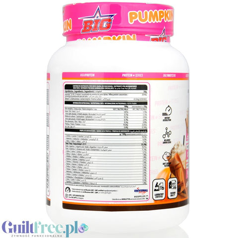 BIG® Only Whey Zero, Pumpkin Special Latte 1kg - protein supplement with Tolerase L-Lactase enzyme