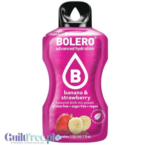 Bolero Drink Stevia Banana & Strawberry, instant, sachet 9g