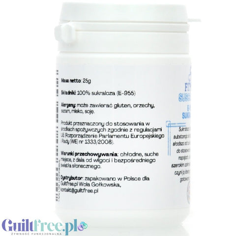 FitGridients Sucralose - pure sucralose 100%, zero-calorie sweetener without fillers, 600 x sweeter than sugar