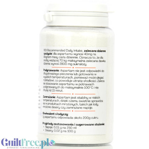 FITGridients Aspartame 100g - czysty aspartam bez wypełniaczy E-951