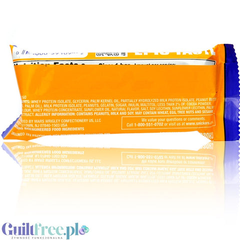 Snickers Hi Protein Peanut Butter Bar, ver. USA - baton proteinowy 20g białka