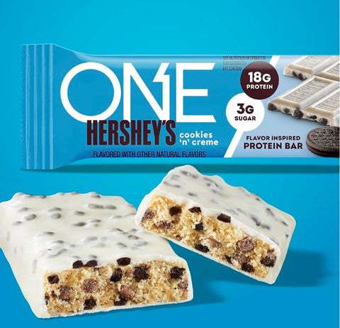 ONE Bar Hershey's Cookies 'n' Creme - baton proteinowy w białej polewie z ciasteczkami i czekoladą Hersheys