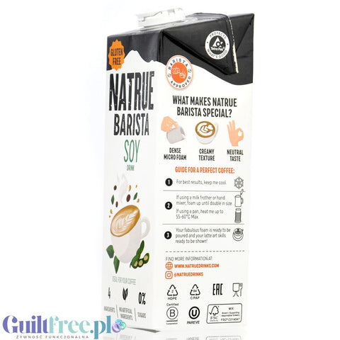 Natrue Barista Soy Drink 1L - vegan soy coffee drink without sugar only 4 ingredients