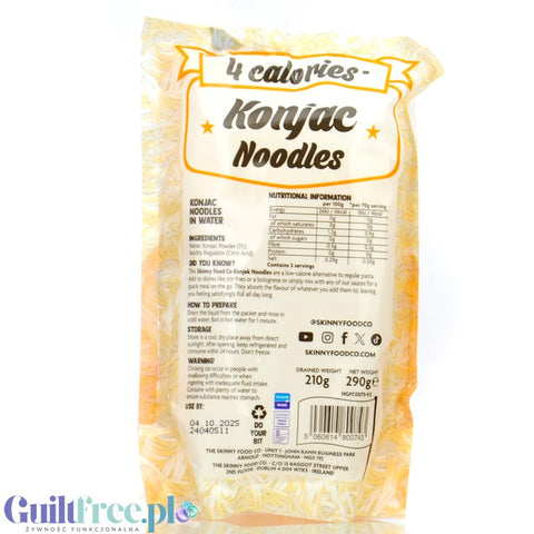 Skinny Food Noodles Pasta 210g - makaron konjac 6kcal, kształt nitek