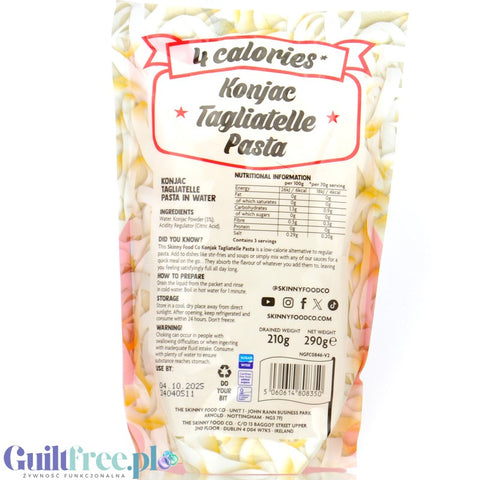 Skinny Food Tagliatelle Pasta 210g - makaron konjac 6kcal, kształt wstążki