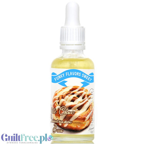 Funky Flavors Sweet White Chocolate Cinnamon Bun - sugar-free cinnamon flavor drops with white chocolate.