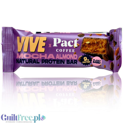 Vive Natural Protein Bar Mocha Almond - gluten-free protein bar 9g protein, Coffee with Almond