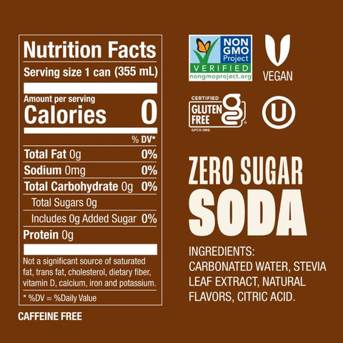 Zevia Creamy Root Beer - spicy vanilla beverage with stevia without kcal