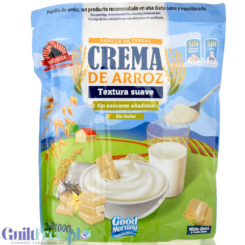 Max Protein Crema de Arroz, White Choco & Vanilla 1kg - sugar-free rice gruel, recovery workout meal