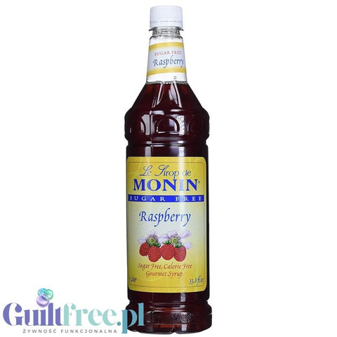 Monin Sugar Free Raspberry Syrup, 1L USA - syrop bez cukru i kalorii do kawy, smak malina