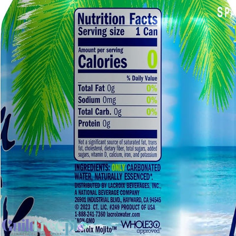 La Croix Mojito - natural flavored water without sugar and without sweeteners with essence of Lime and Mint
