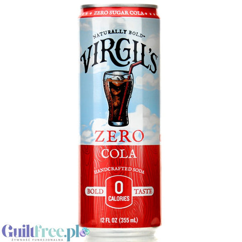 Virgil's Zero Sugar Free - Cola 12oz (355ml), natural sugar free, zero calorie drink with stevia and erythritol