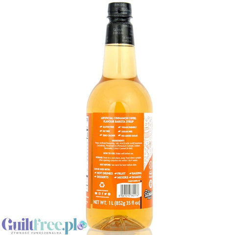 Skinny Food Co Barista Zero Calorie Coffee Syrup 1L Cinnamon Swirl