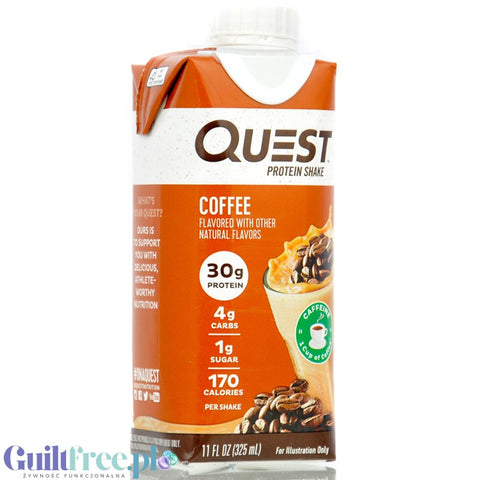 Quest Protein Shake Coffee RTD - kawowy szejk proteinowy 30g białka w 170kcal, bez cukru