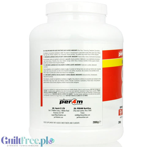 Per4m Cream of Rice, White Chocolate Hazelnut 2kg - sugar-free rice gruel, recovery workout meal