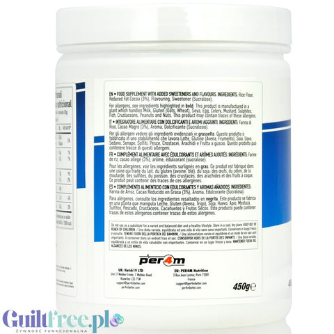 Per4m Cream of Rice, Cookies Cream 450g - sugar free rice gruel, recovery workout meal, flavor Cookies with Cream