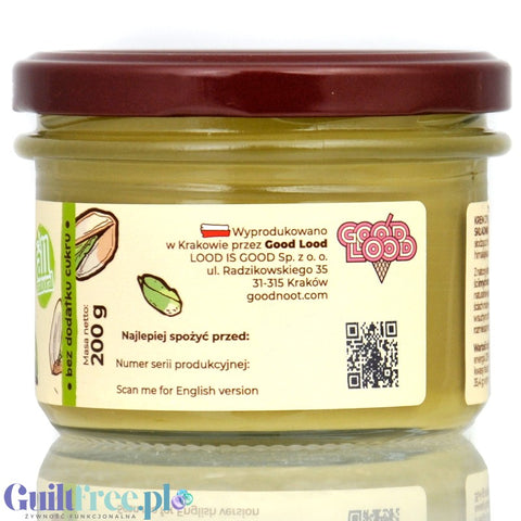 Good Noot Pistachio Cream - vegan artisanal sugar-free pistachio cream 45% pistachios