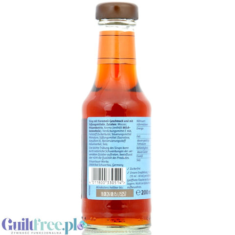 Schwartau Coffee Shop Caramel Sirup - Caramelised coffee syrup, sugar free, contains sweetener