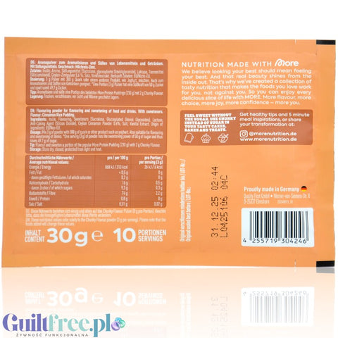 More Nutrition Chunky Flavor Milchreis Zimt 30g saszetka- wegański aromat słodzący w proszku bez cukru, Ryż na Mleku z Cynamonem