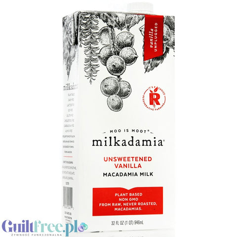 Milkadamia Unsweetened Vanilla Macadamia Milk - vitaminized vanilla plant milk with macadamia, without sugar or carrageenan