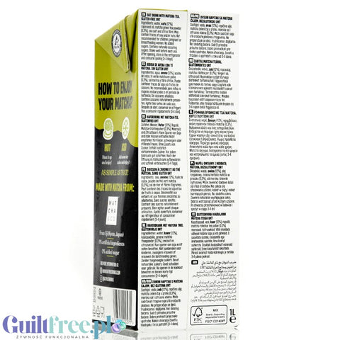 Natrue Barista Oat Matcha Drink 1L - wegański napój owsiany z herbatą matcha, bez dodatku cukru, bez glutenu