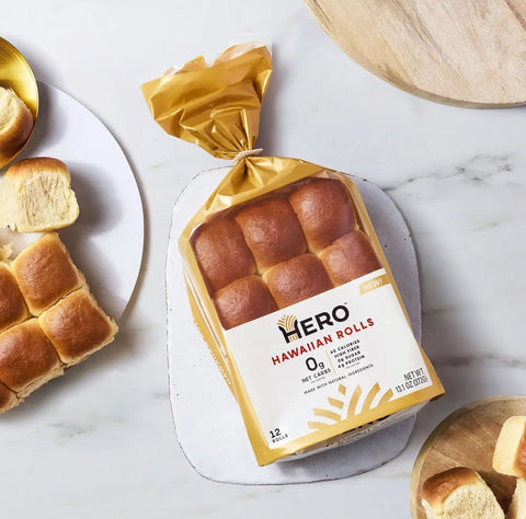 Hero Bread Hawaiian Rolls - soft keto rolls 12 pcs, 60kcal 1g carbohydrates