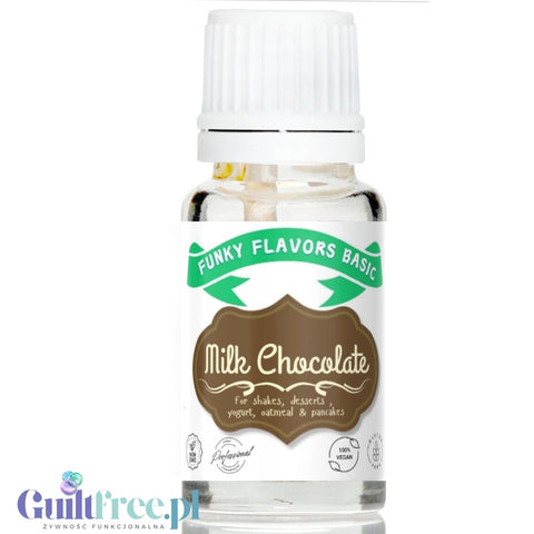 Funky Flavors Basic Milk Chocolate 10ml - Milk Chocolate food flavor drops without sugar or sweeteners.