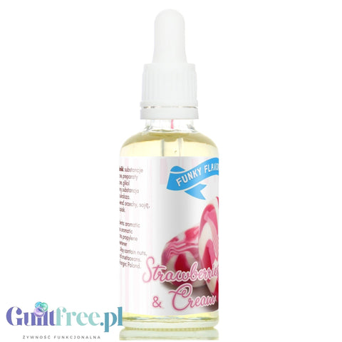 Funky Flavors Sweet Strawberries & Cream - kropelki smakowe bez cukru i kalorii, aromat Truskawki w Śmietanie