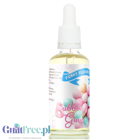 Funky Flavors Sweet Bubble Gum - słodkie kropelki bez cukru i kalorii o smaku gumy balonowej