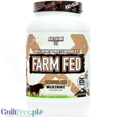 Axe & Sledge Farm Fed, Chocolate Milkshake - a unique protein supplement for the demanding 100% WPI, 25g protein