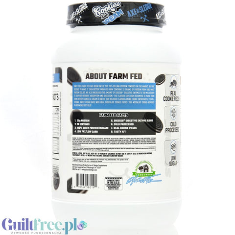 Axe & Sledge Farm Fed, Cookies & Cream - upscale protein supplement 100% WPI, 25g protein