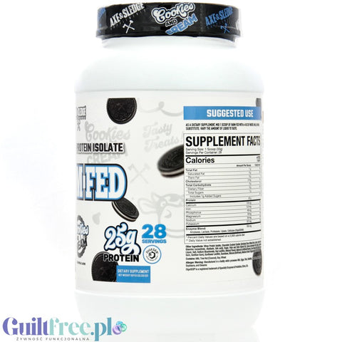 Axe & Sledge Farm Fed, Cookies & Cream - upscale protein supplement 100% WPI, 25g protein