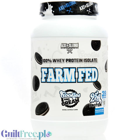 Axe & Sledge Farm Fed, Cookies & Cream - upscale protein supplement 100% WPI, 25g protein