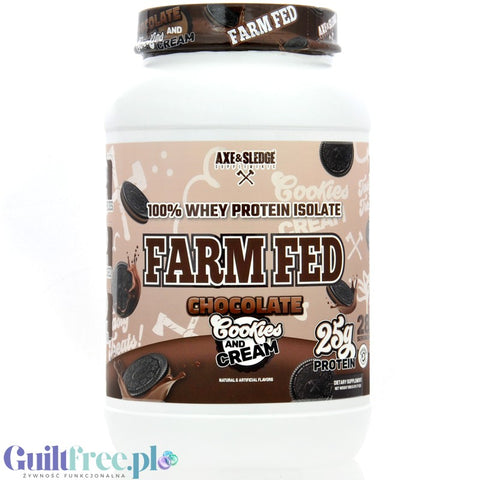 Axe & Sledge Farm Fed, Chocolate Cookies & Cream - upscale protein supplement 100% WPI, 25g protein