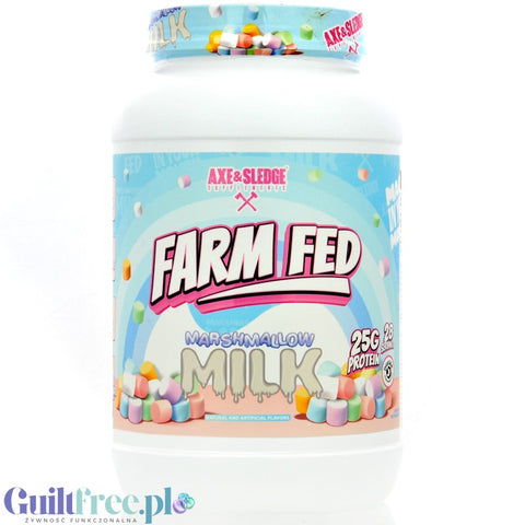 Axe & Sledge Farm Fed, Marshmallow Milk - uncompromised 100% WPI protein supplement, 25g protein & 100kcal