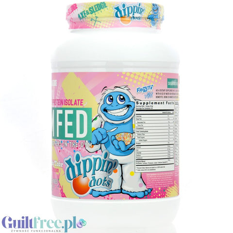 Axe & Sledge Farm Fed, Dippin' Dots Birthday Cake Ice Cream - fabulously delicious 100% WPI protein supplement, 22g protein