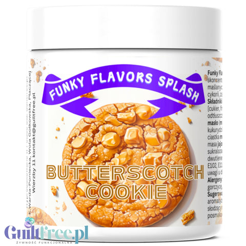 Funky Flavors Splash Butterscotch Cookie 50g - aromat słodzący w proszku bez cukru, smak Maślanego Herbatnika