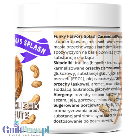 Funky Flavors Splash Caramlised Peanuts 9kcal 50g - fiber sweetener powder.