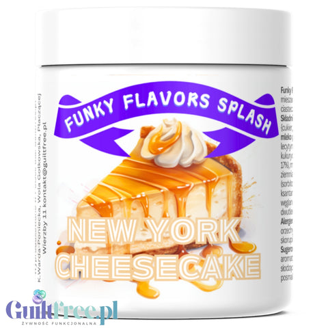 Funky Flavors Splash NY Cheesecake 6kcal 50g - błonnikowy aromat słodzący w proszku, sernikowy z krówkami i ciasteczkami